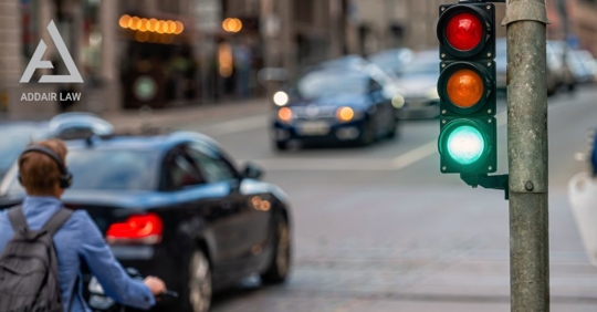 traffic lights on a busy road